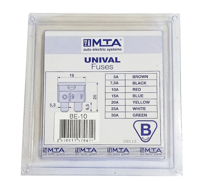 Предохранители плоские евро MTA 5А-30А, 12-24V набор 10шт - изображение 2