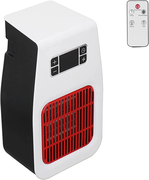 Тепловентилятор мини настольный Handy heater ultra 900Вт портативный электрообогреватель комнатный, с пультом и таймером Белый с красным - изображение 4