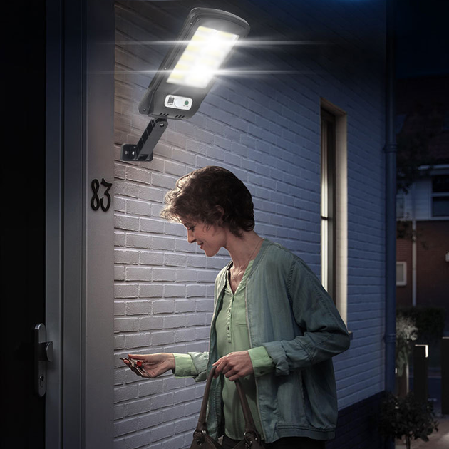 Вуличний світлодіодний ліхтар на сонячній батареї 2 штуки Solar Light SL-10COB з пультом, датчиком руху, акумуляторний - зображення 8
