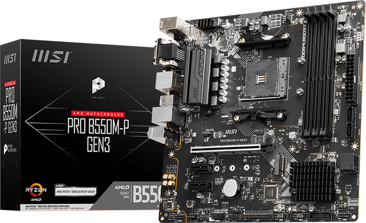 Материнська плата MSI PRO B550M-P GEN3 (sAM4, AMD B550, PCI