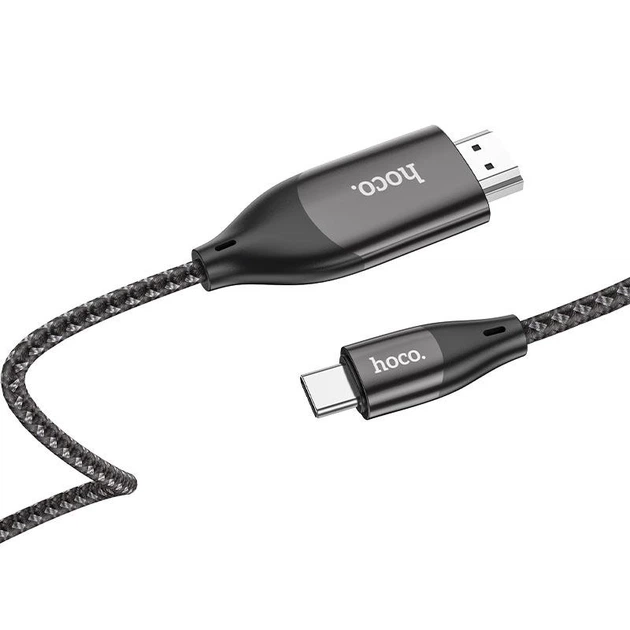 Кабель Type-C на HDMI HD Hoco on-screen cable (2m, 4K, 30Hz). Black - зображення 9