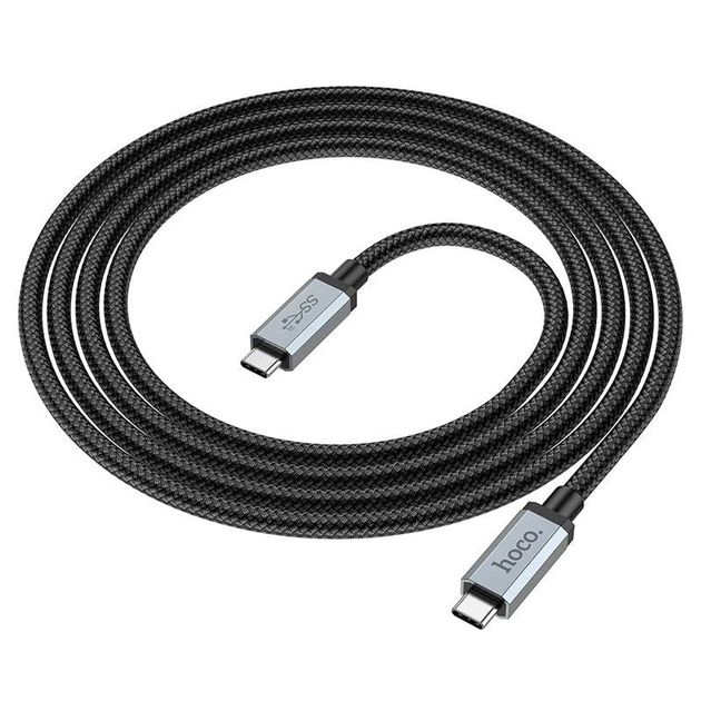 Кабель швидкісний 20 Гбіт/с 4K 60 FPS Type-C на Type-C USB3.2 HOCO 20Gbps super-speed (2m, 100W, 4K). Black - зображення 4