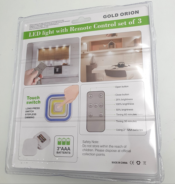 Светильники светодиодные LED лампы на батарейках 3*ААА настенно ...