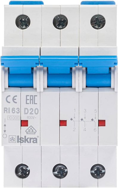 Автоматический выключатель Iskra 20A 3P 10kA D RI63D20A (786100121000 ...