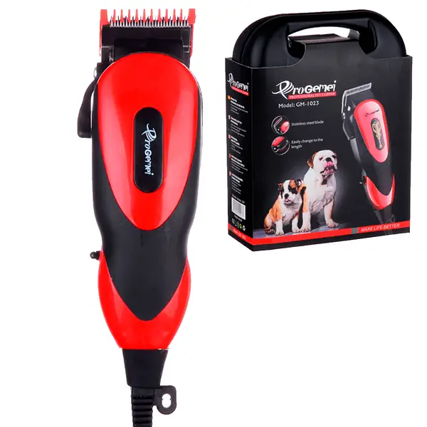 Машинка для стрижки животных для груминга Gemei GM 1023 Красный (1651203699) - изображение 9