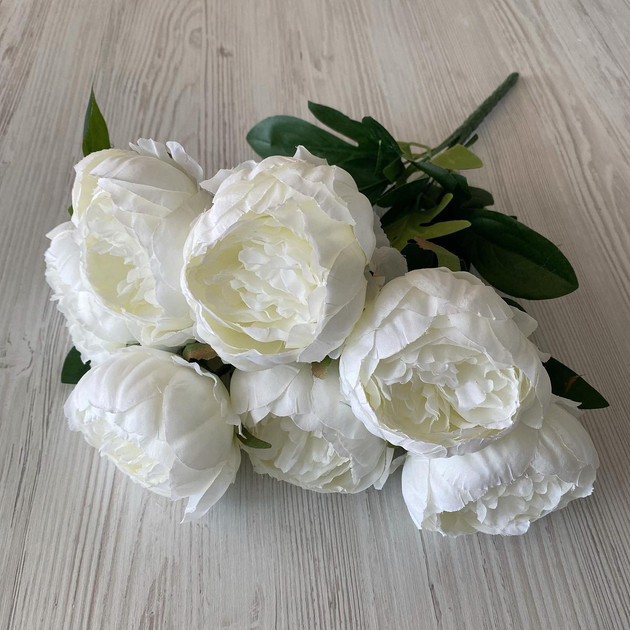 Букет искусственный из 7 пионов белых BP 010 – купить онлайн на ROZETKA