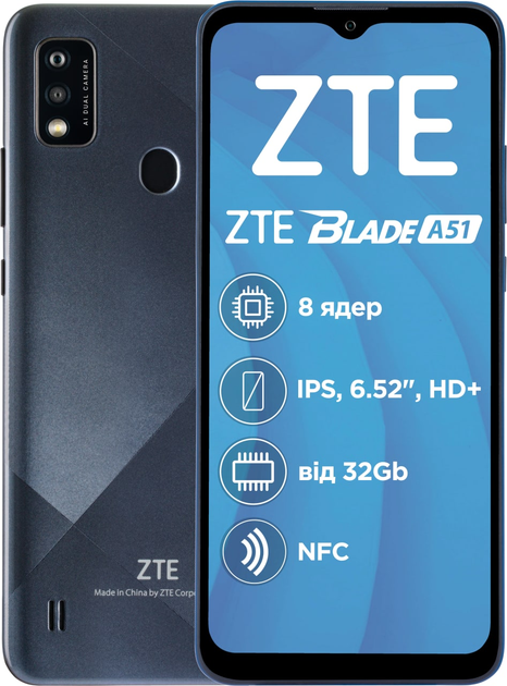 Мобильный телефон ZTE Blade A51 3/64GB Gray – фото, отзывы ...