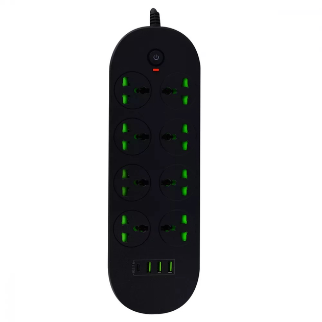 Сетевой фильтр T92S 8 розеток / 3xUSB / Type-C black – фото, отзывы ...