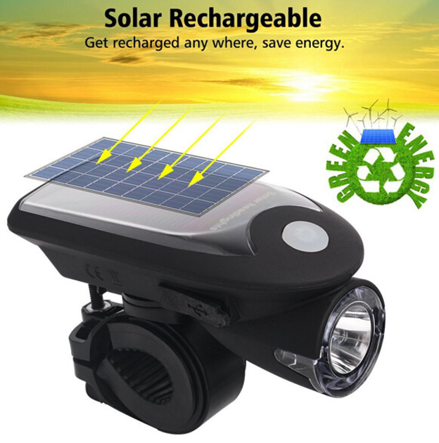 Велофара Yunduan solar. Велосипедний ліхтар, велосипедна фара із зарядкою від сонячної панелі - зображення 5