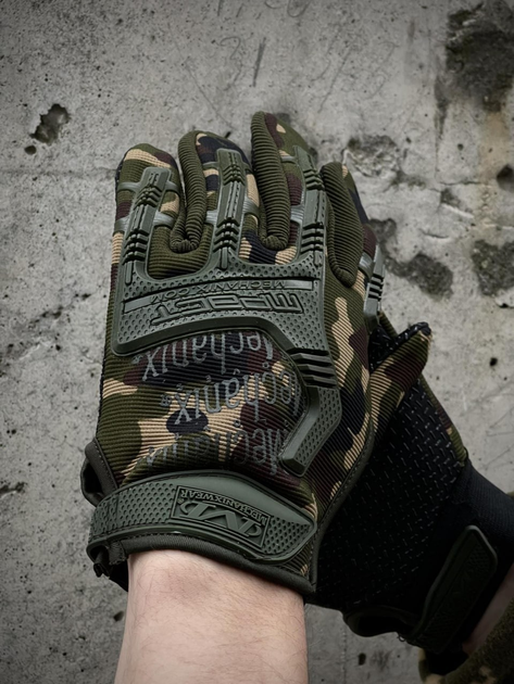 Тактические перчатки M-pact светло-зеленый камуфляж - изображение 1