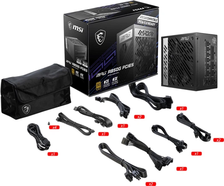 Блок живлення MSI MPG A850G PCIE5 850W - зображення 6