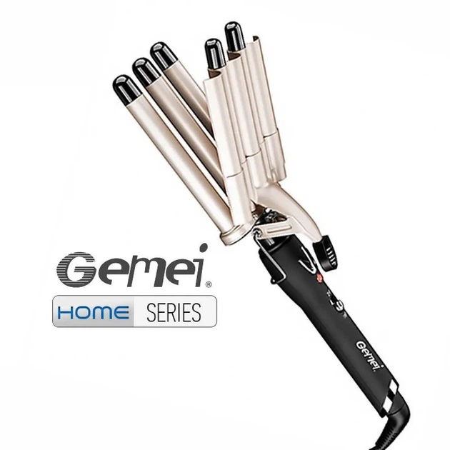 Плойка п'ять хвиль Gemei Gm-2933 Золото - зображення 2