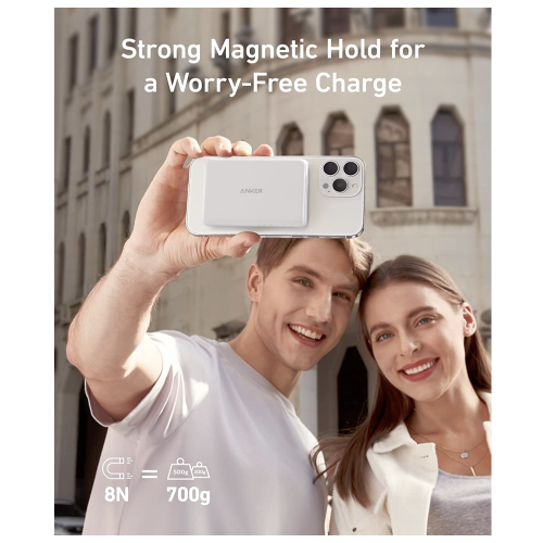 Магнітна батарея Anker 521 PowerCore Magnetic 5K 5000 мАч White (A1619) - зображення 5