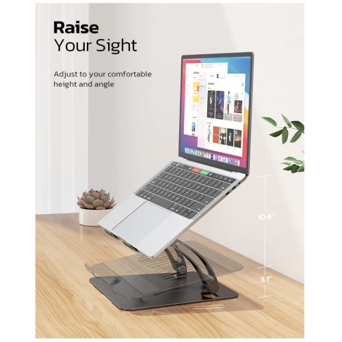 Подставка для ноутбука Nulaxy Galaxy Aluminum Laptop Stand Black (LS-09) - изображение 2