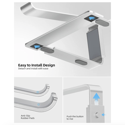 Подставка для ноутбука Galaxy Laptop Stand Adjustable Height Silver (LS-11) - изображение 5