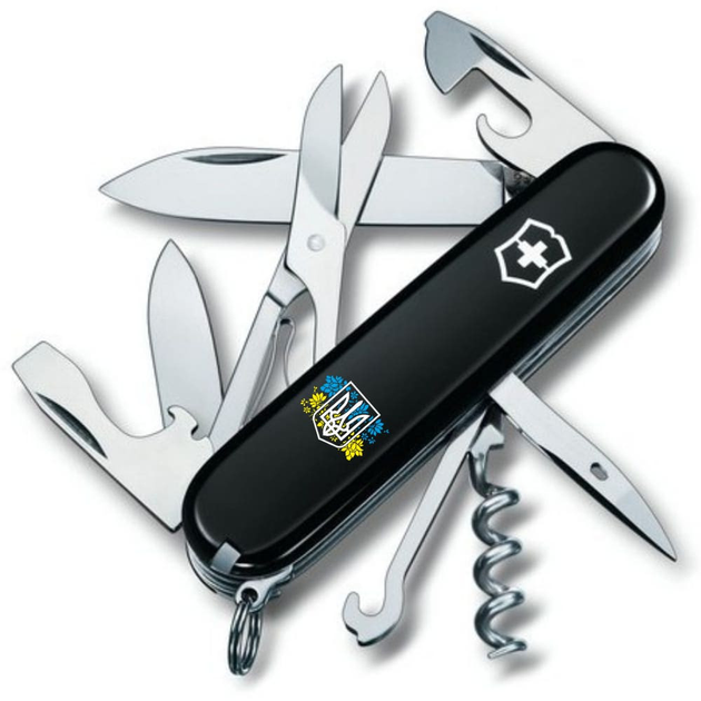 Складной нож Victorinox CLIMBER UKRAINE Герб Украины с цветочным флагом 1.3703.3_T1280u - изображение 1