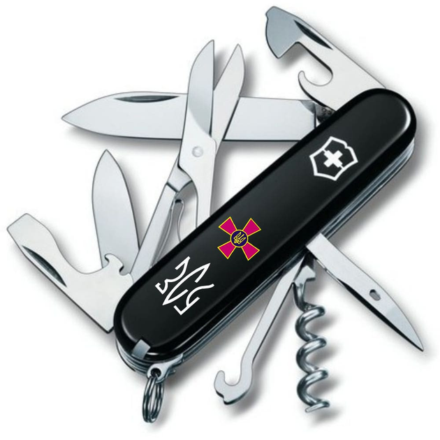 Складной нож Victorinox CLIMBER ARMY Эмблема ВСУ + Трезубец ЗСУ 1.3703.3_W1010u - изображение 1