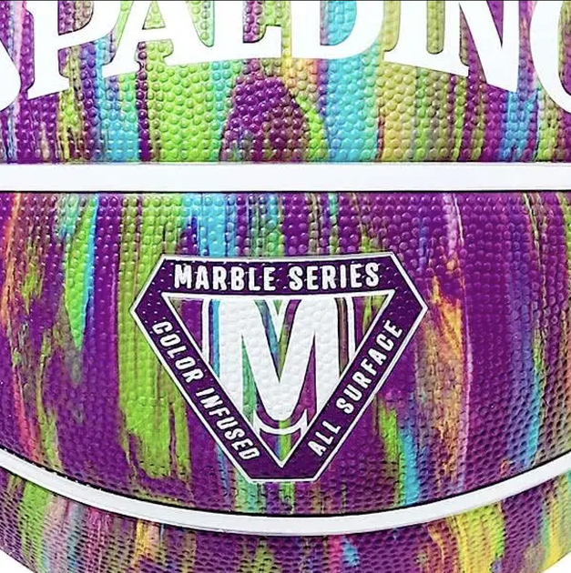 Баскетбольный мяч Spalding Marble Series фиолетовый (размер 7) - Фото 2 Баскетбольный мяч Spalding Marble Series фиолетовый (размер 7) - изображение 2