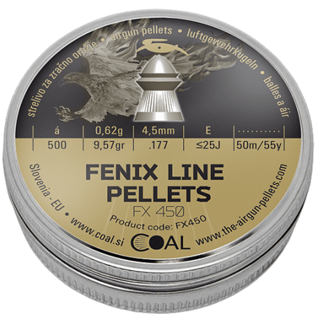Кулі COAL Fenix Line пневматичні калібр 4.5 мм 0.62 г 500 шт (00-00006505) - зображення 1