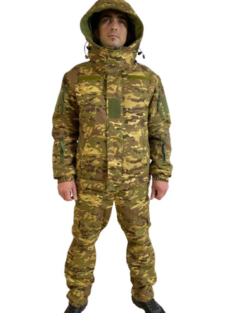 Тактическая зимняя теплая военная форма, комплект бушлат + штаны, мультикам, размер 50-52 - изображение 1