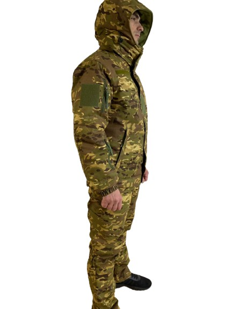 Тактическая зимняя теплая военная форма, комплект бушлат + штаны, мультикам, размер 48-50 - изображение 2