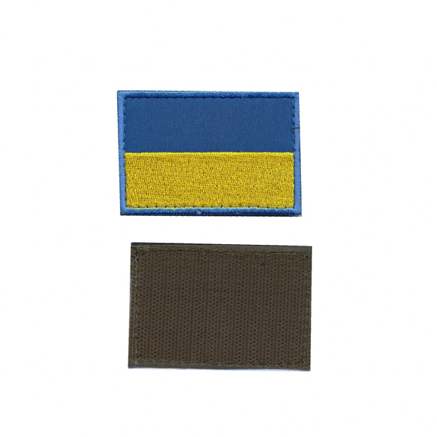Шеврон патч на липучке флаг Украины, желто-голубой, на кепку, 5*8 см - изображение 1