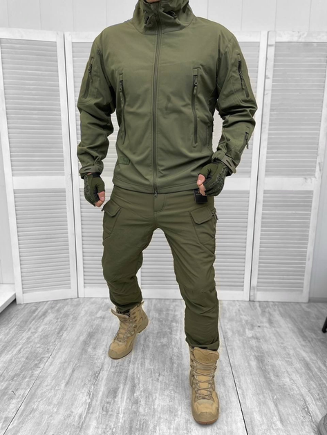 Тактическая теплая зимняя военная форма комплект Knight Oliva ( Куртка + Штаны ), Камуфляж: Олива, Размер: L - изображение 1