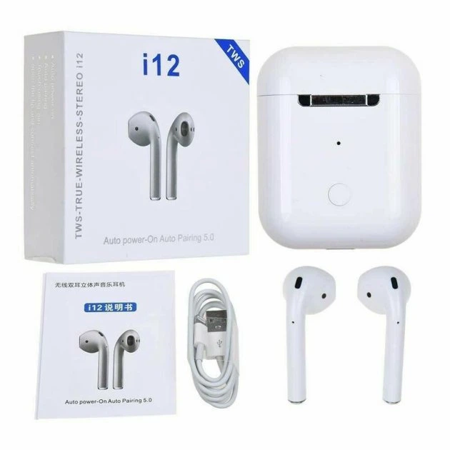Наушники беспроводные HBQ Bluetooth TWS I12 белого цвета - изображение 3