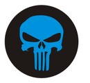 Защитные колпачки на ниппеля CountryMan SKULL (Череп) 4 шт Синий лого Хром - изображение 2