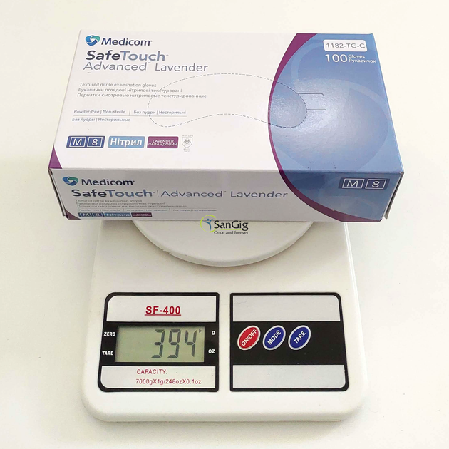 Нітрилові рукавички Medicom SafeTouch Advanced Lavender, щільність 3.5 г. - лавандові (100 шт) M (7-8) - зображення 2