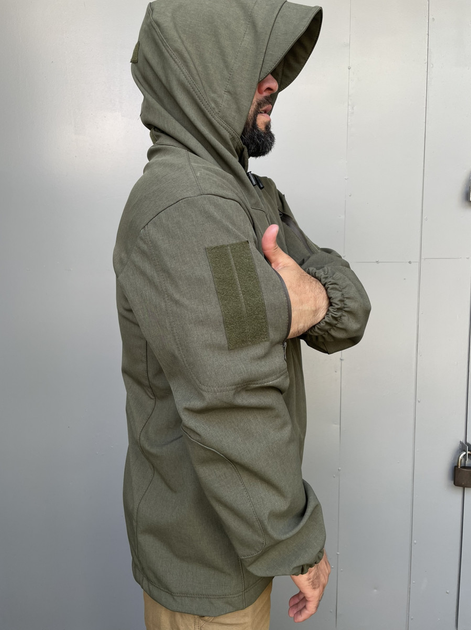 Куртка мужская тактическая военная с липучками под шевроны Combat Soft Shell ВСУ (ЗСУ) 8175 XXL 54 размер оливковая TK_1931 DM-3t - изображение 2