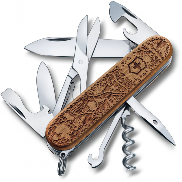 Складаний ніж Victorinox CLIMBER WOOD Swiss Spirit SE (Lim.Ed. 12000) 1.3701.63L21 - зображення 1