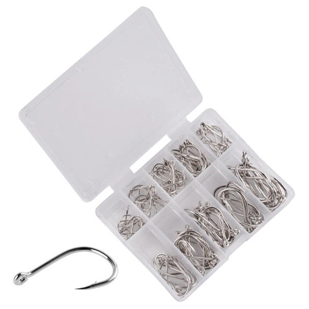 Набор из 100 рыболовных крючков 11-20мм с кольцом серебристый – фото,  отзывы, характеристики в интернет-магазине ROZETKA от продавца: zakupu