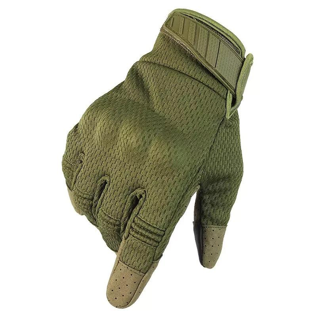 Перчатки тактические FG FQ2023 Зеленый XL полнопалые с защитой на костяшках + сенсорные нашивки - изображение 1