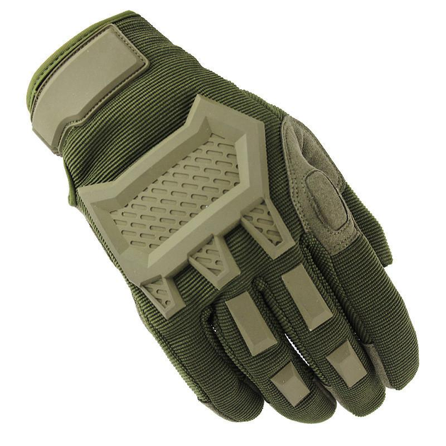 Перчатки тактические FG FQ16SDF0207 Зеленый XL полнопалые с защитой на костяшки + сенсорные нашивки - изображение 1