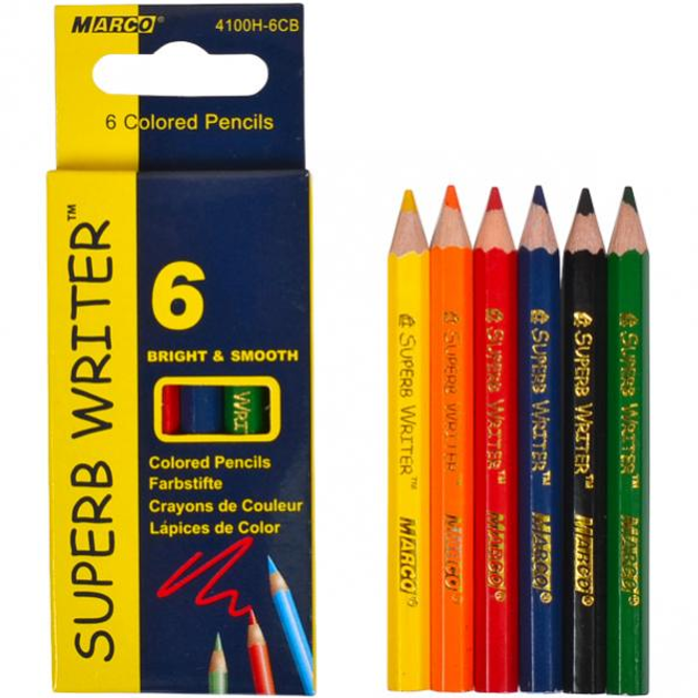 Карандаши цветные Marco Superb Writer mini 6 цветов - Marco - 4100/6m ...