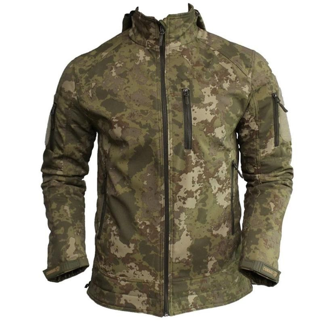 Куртка мужская тактическая легкая и теплая Софтшел Soft-Shell Combat Турция XXL камуфляж Мультикам 102152 - изображение 1