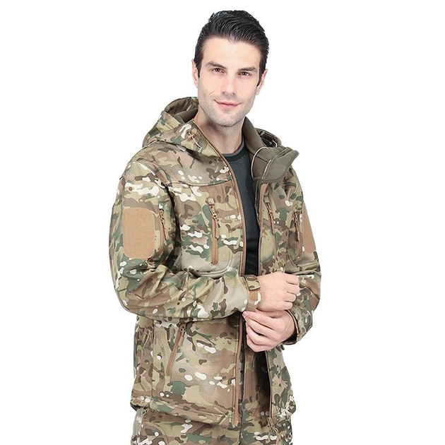 Тактична куртка Lesko A013 Camouflage CP 2XL камуфляжна флісова чоловіча куртка осінь-зима TK_2359 - зображення 2