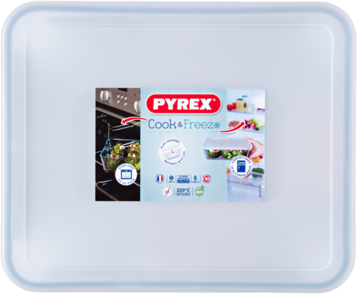 Форма Pyrex Cook & Freez с крышкой прямоугольная 27х22х9 см 4 л (244P000/7643) - изображение 2