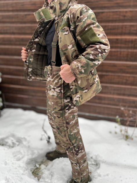 Зимний костюм тактический Softshell с мембраной на -20, Мультикам, размер S, зимний костюм для военных софтшел - изображение 2