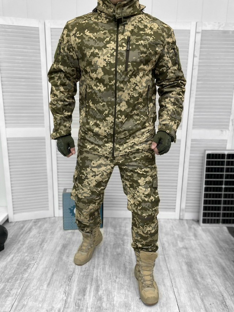 Тактичний костюм Soft Shell (зима) Піксель XXL - зображення 1