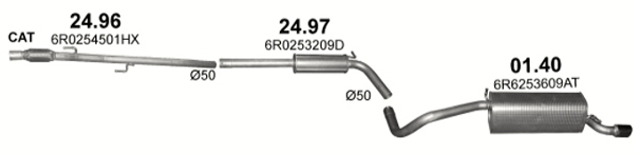 Резонатор POLMO Audi A1 / Seat Ibiza / Skoda Fabia / Volkswagen Polo Polmostrow (24.97) (Polmo-24.97) - изображение 2