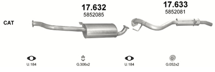 Резонатор POLMO Opel Frontera В 2.2D 98-02 Polmostrow (17.632) (Polmo-17.632) - изображение 2