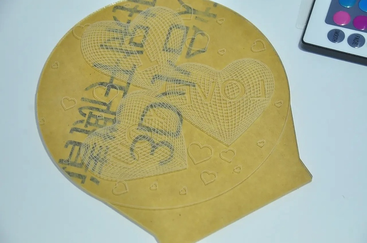 3D світильник нічник лампа з ілюзією об'ємної картинки з пультом (473855-Prob) I love You чорний - зображення 3