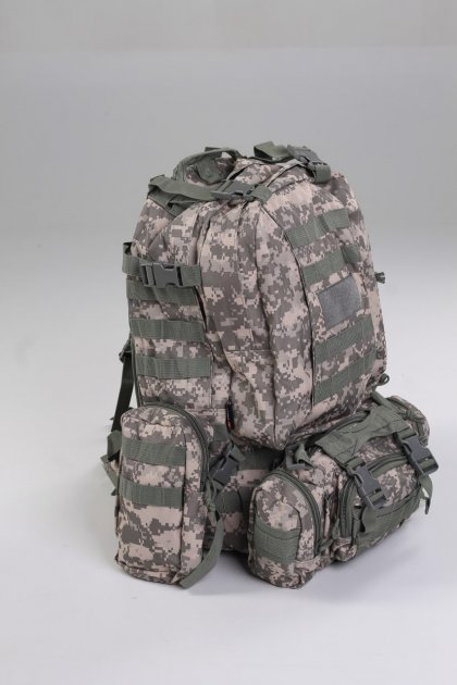 Тактичний військовий рюкзак з підсумками Assault Belt M-12 Oxford 600D 50 літрів Оливковий - зображення 2
