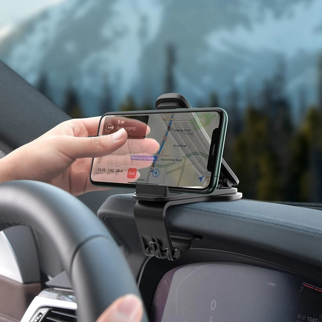 Автотримач для телефона Baseus Big Mouth Pro Car Mount（Applicable to centre console）Black (SUDZ-A01) - зображення 5