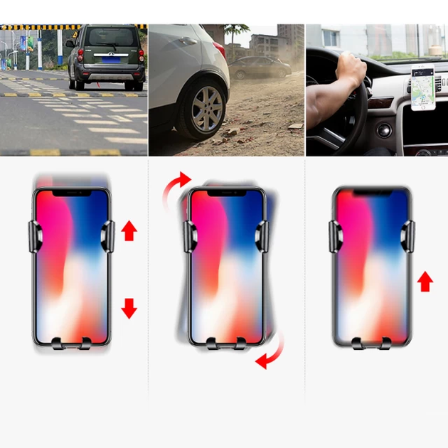 Автотримач для телефона Baseus Osculum Type Gravity Car Mount Black (SUYL-XP01) - Фото 10 Автотримач для телефона Baseus Osculum Type Gravity Car Mount Black (SUYL-XP01) - изображение 10