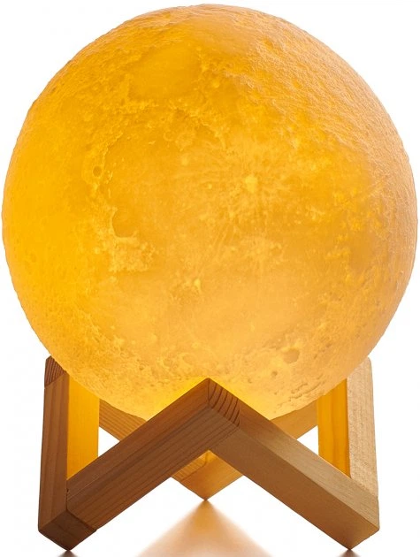 Дитячий нічник Місяць 3D Moon Light Lamp настільна лампа світильник 15 см - зображення 5