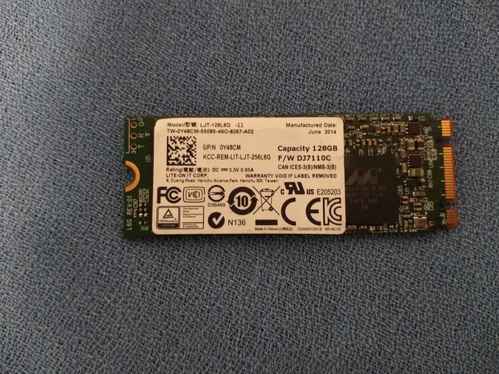 SSD M.2 2260 Lite-ON 128Gb MLC для Dell venue 11 Б/у – фото