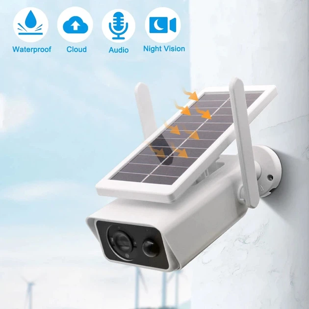 Камера видеонаблюдения уличная не поворотная c солнечной панелью WIFI Solar ABQ-Q1 2MP FHD-Contains two 18650 batteries Белый - изображение 7